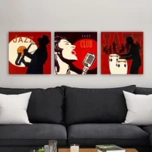 3PART10965 Multicolor Decorative Canvas Painting (3 Pieces)