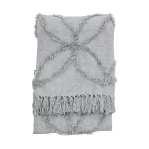 Simply Green Miami Tufted Throw Grey