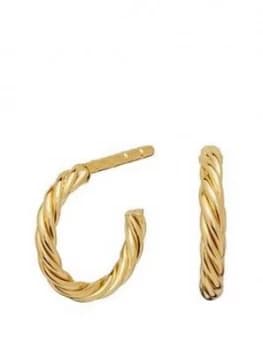 Simply Silver Sterling Silver 925 12 Ct Yellow Polished Mini Twist Hoop Earring