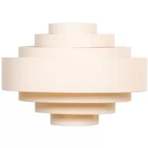 Minisun - 45cm Ceiling Lampshade Easy Fit Pendant Fabric 7 Layer Drum Shade - Beige