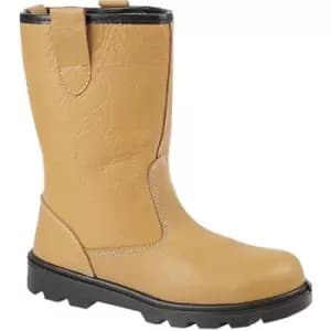 Grafters Mens Leather Safety Rigger Treaded Sole Toe Cap Boots (11 UK) (Tan) - Tan