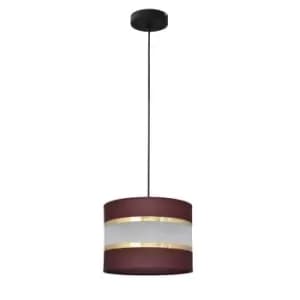 Helen Cylindrical Pendant Ceiling Light Brown Gold Black 20cm