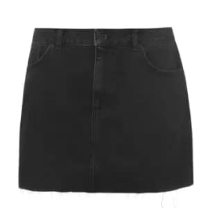 Jack Wills Roxy Raw Hem Denim Skirt - Black
