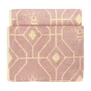 Bee Deco Geometric Jacquard Bath Towel Blush