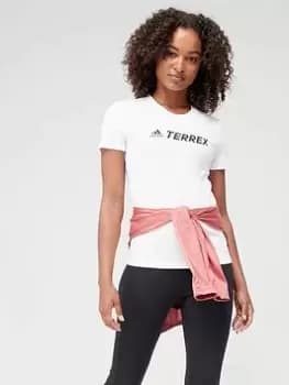 adidas Terrex Logo T-Shirt - White, Size L, Women