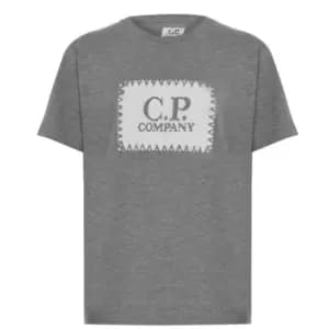 CP COMPANY Boys Stitch Logo T Shirt - Grey