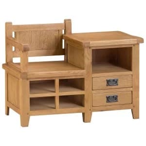 Robert Dyas Stockbridge Ready Assembled Oak Hall Bench