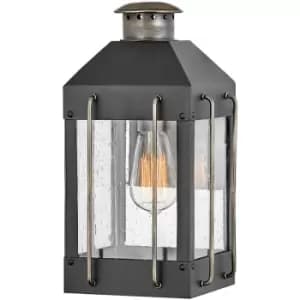 Elstead Lighting - Elstead Hinkley Fitzgerald Outdoor Wall Lantern Textured Black with Burnished Bronze, IP44