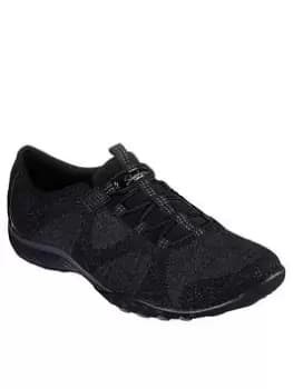 Skechers Breathe-easy Wide Fit Trainers - Black, Size 4, Women