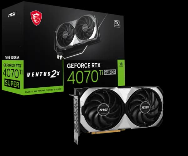 MSI GeForce RTX 4070 Ti Super Ventus 2X OC 16G GDDR6X Graphics Card