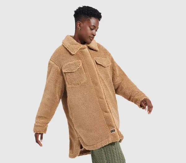 UGG Frankie UGGfluff Shirt Jacket Camel, M