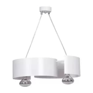 Vixon White Bar Pendant Ceiling Light 2x E27