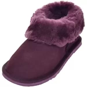 Eastern Counties Leather Womens/Ladies Sheepskin Lined Slipper Boots (9 UK) (Plum)