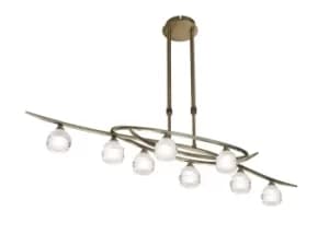 Loop Telescopic 8 Light G9 ECO Line, Antique Brass