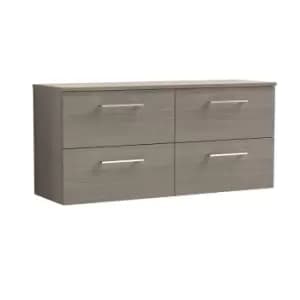 Nuie Arno 1200mm Wall Hung 4 Drawer Vanity & Worktop Solace Oak