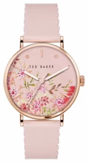 Ted Baker BKPPHS238 PHYLIPA RETRO Pink Leather Strap Floral Watch