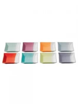 Royal Doulton 1815 Bright Colours Set of 8 Square Trays 12cm