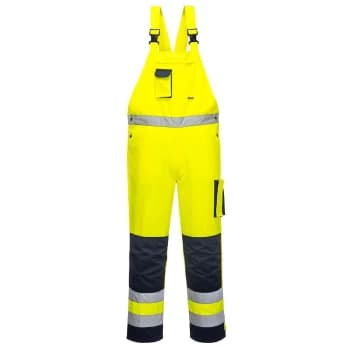 Portwest Dijon Hi Vis Bib and Brace Yellow / Navy S