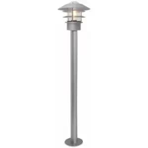 Loops - Outdoor IP44 Bollard Light Silver LED E27 60W Bulb Outside External Exterior