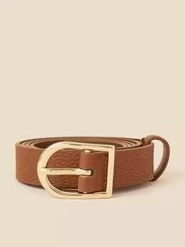 Accessorize Simple Buckle Belt, Brown Size M Women