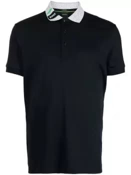 BOSS Contrast-collar Polo Shirt Dark Blue