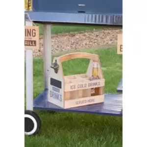 Wooden Beer Caddy with Bottle Opener