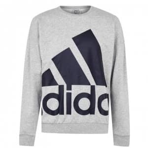 adidas Mens Favorite Pullover Sweatshirt Loose - MedGrey/Black