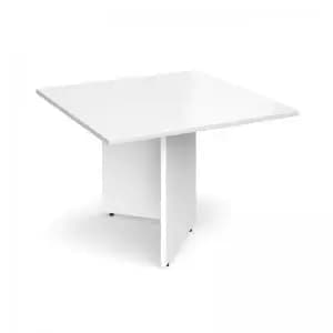 Arrow head leg square extension table 1000mm x 1000mm - white