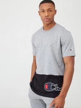 Champion Colourblock Crew Neck T-Shirt - Grey/Black