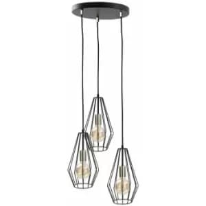 Keter Lex Cluster Pendant Ceiling Light Gold, 32cm, 3x E27