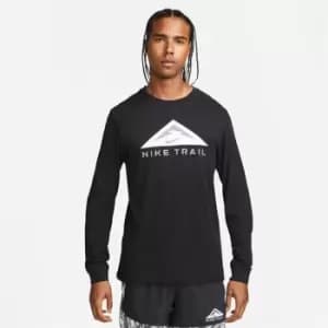 Nike Dri-Fit Trail Long Sleeve Mens T Shirt - Black