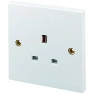 Wickes 13A Single Unswitched Plug Socket - White