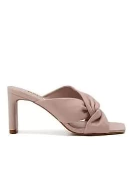 Dune London Leather Wide Fit Magnet Twist Knot Mule - Ecru, Beige, Size 4, Women