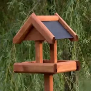 Riverside Woodcraft Rustic Slate Roof Bird Table