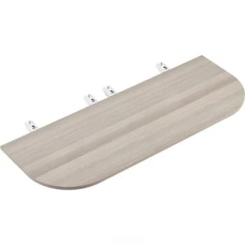 1600X600MM Bench Desk D End Meeting Point - White/Grey Oak