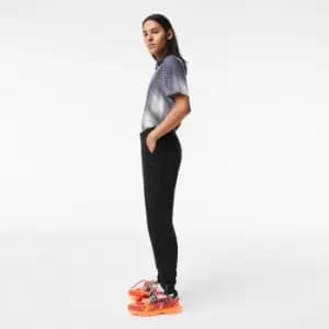 Lacoste Mens Slim Fit Heathered Cotton Blend Tracksuit Trousers Size 3 - S Black