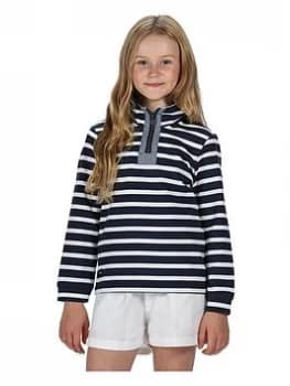 Regatta Girls Benji Stripe 1/4 Zip Sweat - Navy/White
