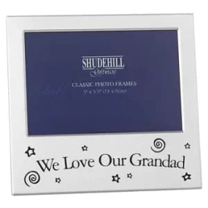Satin Silver Occasion Frame We Love Grandad 5x3