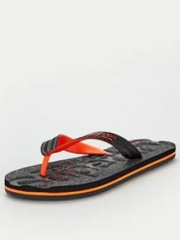 Superdry Scuba Grit Flip Flop - Grey, Size L, Men
