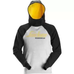 Snickers - 28892804006 Grey Melange/Black Logo Hoodie Size Large