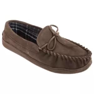 Sleepers Mens Adie Real Suede Moccasin Slippers (7 UK) (Brown)