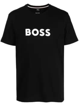 BOSS Logo-print Cotton T-Shirt Black