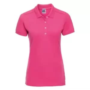 Russell Womens/Ladies Stretch Short Sleeve Polo Shirt (2XL) (Fuchsia)