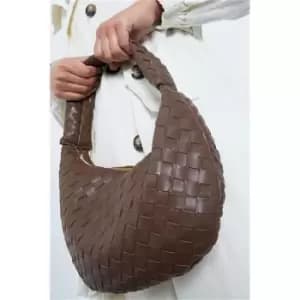 I Saw It First Brown Woven Oversized Shoulder Bag - Brown
