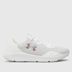 Under Armour White Charged Pursuit 3 Trainers