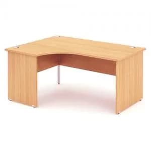 Impulse Panel End 1400 Left Hand Crescent Desk Beech