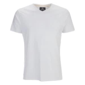 Threadbare Mens Charlie Plain V-Neck T-Shirt - White - L