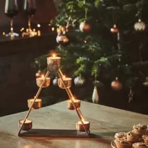 Ivyline Cast Advent Countdown Candle Holder With Date Discs In Antique Brass