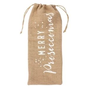 Merry Proseccomas Hessian Bottle Bag