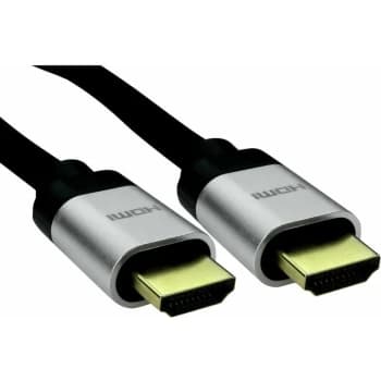 16-1757 1m 8K HDMI 28AWG Silver Hood Black Braided Cable - Truconnect